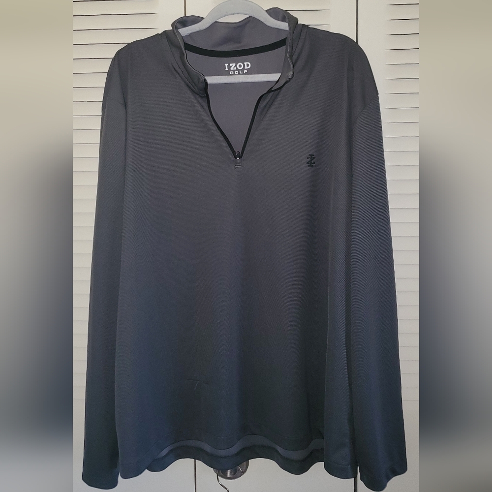 Mens Grey Izod Golf Quarter Zip Size XXL